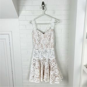 Bronx & Banco White Lace Crotchet Mini Dress Size US 4